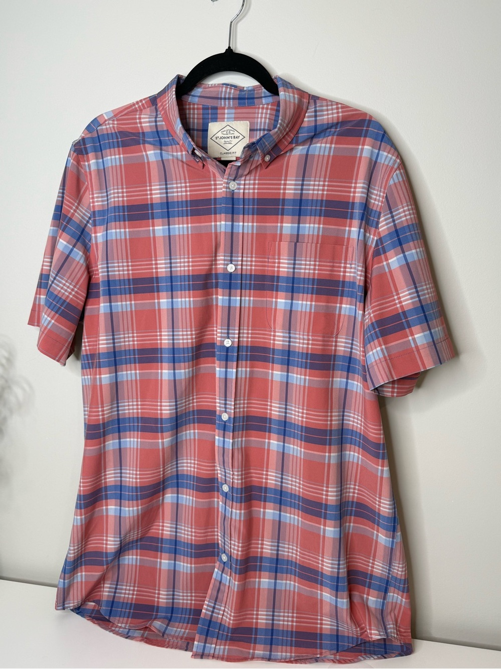 St. John’s Bay Classic Fit Plaid Button Down Shirt Men’s LT Large Tall